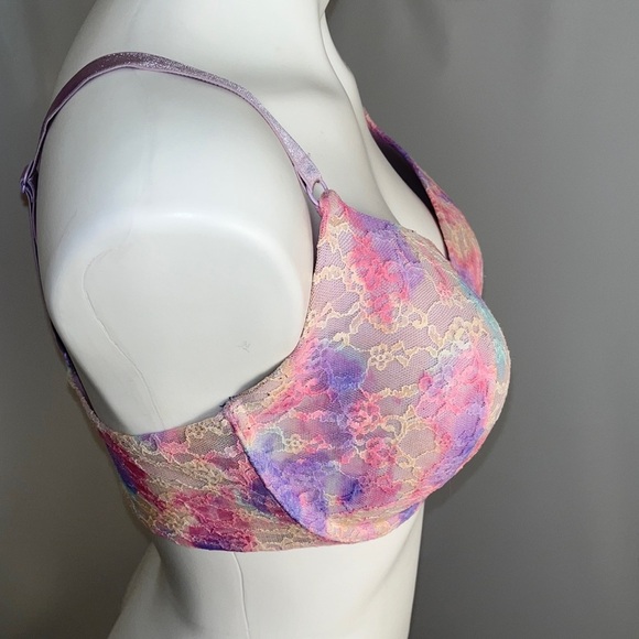 Victoria’s Secret Lined Perfect Coverage pastel tie dye lace bra - Picture 2 of 13